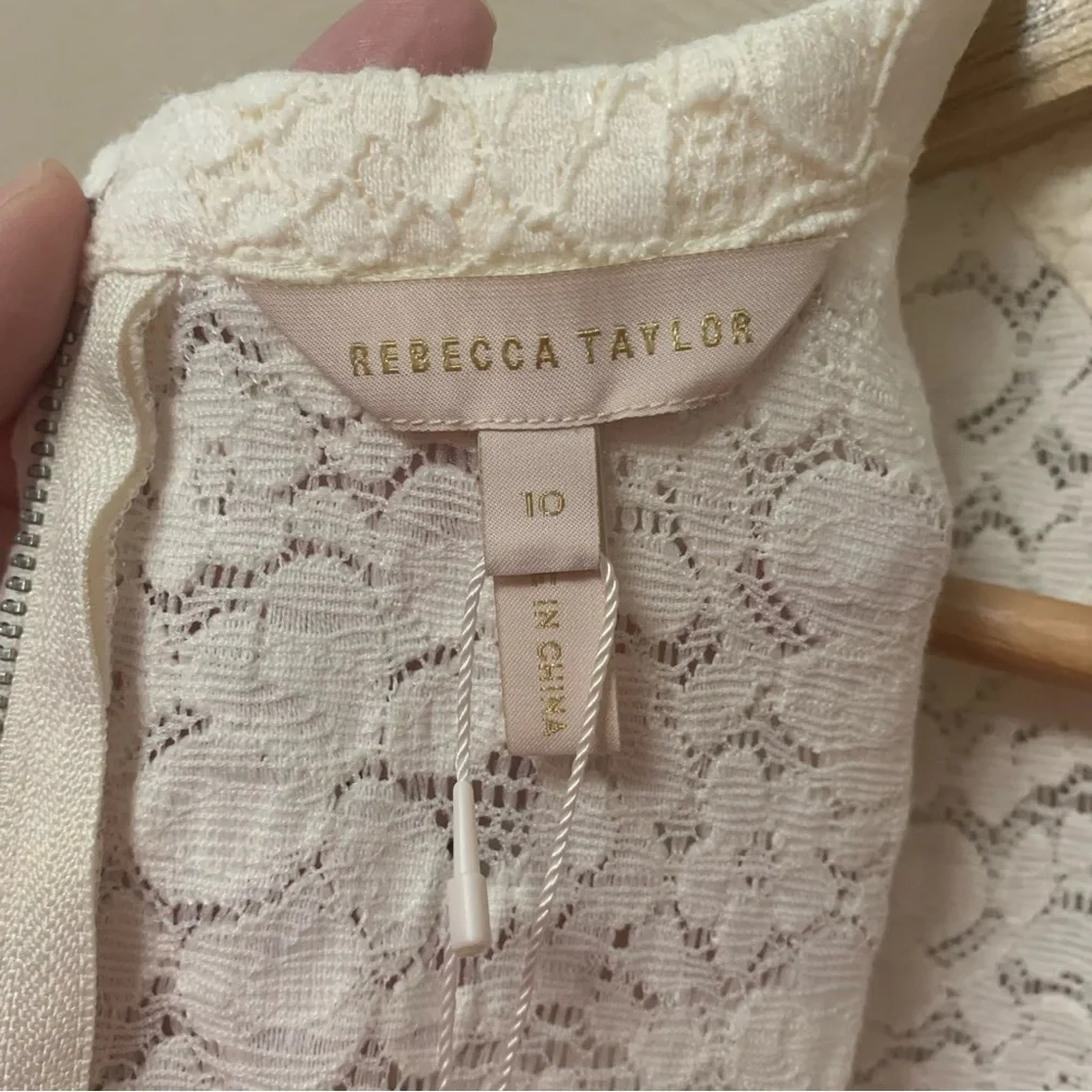 Rebecca Taylor Lace Dart Tank Top White Ivory Cream Size 10 NWT New - Picture 12 of 16